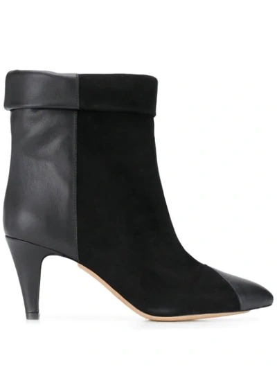 Isabel Marant 75mm Dael Suede & Leather Ankle Boots In Black