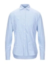 AGLINI AGLINI MAN SHIRT SKY BLUE SIZE 15 COTTON, ELASTANE,38941561OF 6