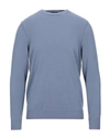 Drumohr Man Sweater Grey Size 44 Cotton In Blue