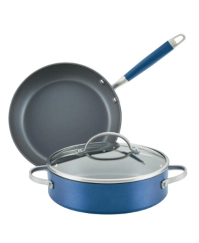 Anolon Advanced Home Hard-anodized Nonstick 3-pc. Cookware Set In Indigo