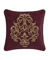 J QUEEN NEW YORK GARNET DECORATIVE PILLOW, 18" X 18"