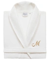 Linum Home Turkish Cotton Personalized Unisex Waffle Weave Bathrobe Bedding In Gold M