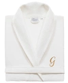 Linum Home Turkish Cotton Personalized Unisex Waffle Weave Bathrobe Bedding In Gold G