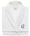Linum Home Turkish Cotton Personalized Unisex Waffle Weave Bathrobe Bedding In Navy Q