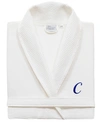 Linum Home Turkish Cotton Personalized Unisex Waffle Weave Bathrobe Bedding In Navy C
