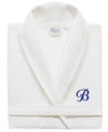 Linum Home Turkish Cotton Personalized Unisex Waffle Weave Bathrobe Bedding In Navy B