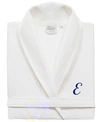 Linum Home Turkish Cotton Personalized Unisex Waffle Weave Bathrobe Bedding In Navy E