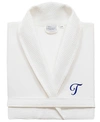 Linum Home Turkish Cotton Personalized Unisex Waffle Weave Bathrobe Bedding In Navy T