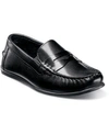 Florsheim Boys' Jasper Leather Driver Slip On Loafers - Toddler, Little Kid, Big Kid In Black