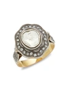 AMRAPALI 14K YELLOW GOLD, STERLING SILVER & SLICED DIAMOND RING,0400012376082