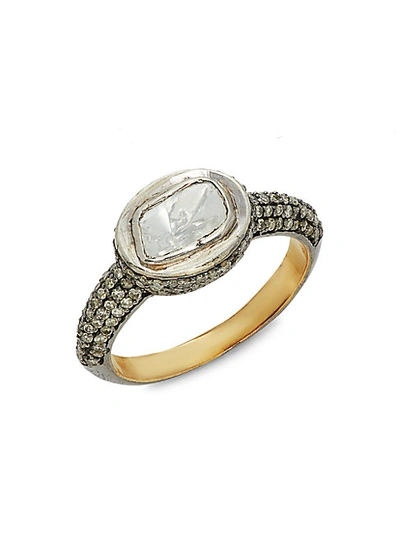 Amrapali 18k Yellow Gold & Sterling Silver, Diamond Ring