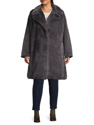 Avec Les Filles Women's Plus Faux Fur Coat In Black