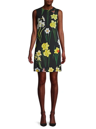 Dolce & Gabbana Floral Shift Dress In Black