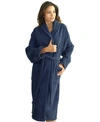 Linum Home Unisex Herringbone Weave Bath Robe Bedding In Navy
