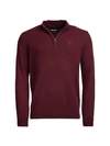 Barbour Men's Tisbury Quarter-zip Rib-cut Sweater In Ruby