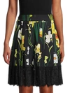 DOLCE & GABBANA PLEATED FLORAL SKIRT,0400013035477