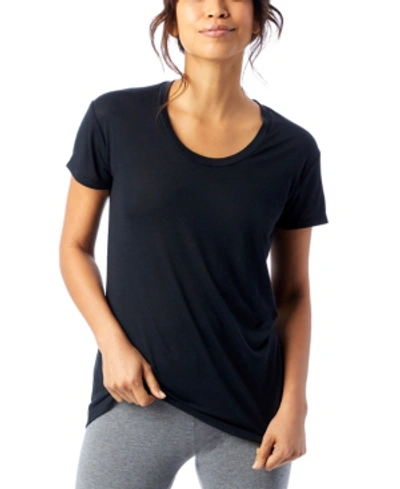 Alternative Apparel Womens Organic Cotton Pocket Crop Top In Black