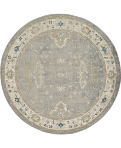 Bridgeport Home Closeout! Bayshore Home Bellmere Bel5 7' 3" X 7' 3" Round Area Rug In Gray