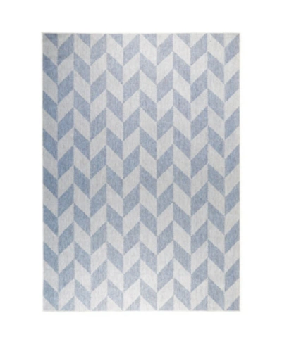 Nicole Miller Patio Country Calla 10-4554-340 Blue And Gray 9'2" X 12'5" Area Rug In Blue, Gray