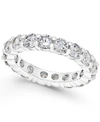 CHARTER CLUB CRYSTAL ALL-AROUND RING IN FINE SILVER PLATE, CREATED FOR MACY'S