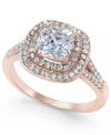 Charter Club Double Halo Crystal Center Ring, Created For Macy's In Rose