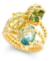 Charter Club Stone Trio Rope Ring In Gold Plate, Created For Macy's In Gold