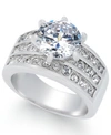 Charter Club Crystal Triple-row Ring In Fine Silver Plate Or Gold Plate, Created For Macy's In Silver