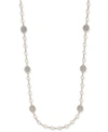 Charter Club Gold-tone Crystal Filigree & Imitation Pearl Strand Necklace, Created For Macy's In White