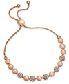 Charter Club Pave & Imitation Pearl Slider Bracelet, Created For Macy's In Rose