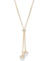 Charter Club Crystal & Imitation Pearl Lariat Necklace, 36" + 2" Extender, Created For Macy's In Gold