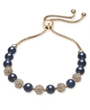 CHARTER CLUB PAVE & IMITATION PEARL SLIDER BRACELET, CREATED FOR MACY'S