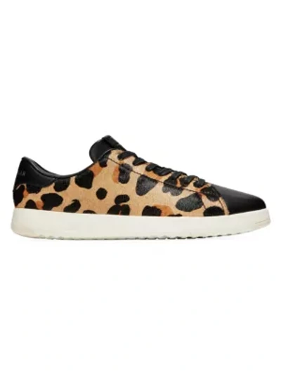 Cole Haan Women's Grandpro Tennis Leopard-print Faux Calf Hair & Leather Sneakers In Ntrl Jagua