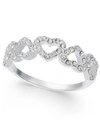 Charter Club Fine Silver Plate Or 18k Rose Gold Plate Pave Open Heart Ring, Created For Macy's In Silver