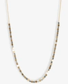 LUCKY BRAND TWO-TONE SQUARE-BEADED STRAND NECKLACE, 32" + 2" EXTENDER