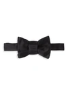 Charvet Silk Satin Bow Tie In Black