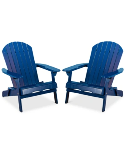 Noble House Collyer Adirondack Chairs (set Of 2) In Blue