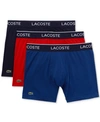 Lacoste Men's Casual Stretch Boxer Brief Set, 3 Piece In Black