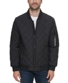 CALVIN KLEIN MEN'S QUILTED BASEBALL JACKET WITH RIB-KNIT TRIM