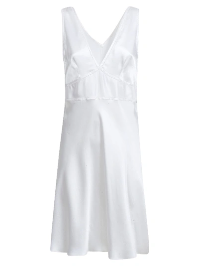 Olga Frua Agena Short Nightdress In Bianco