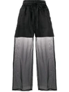 ANDREA YA'AQOV SHEER-PANEL FLARED TROUSERS