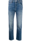 Mother The Tomcat Oui Oui Straight Jean In Blue
