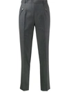 Maison Margiela Check Tapered Trousers In Grey