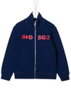 Dsquared2 Zipped Logo Sweatshirt In Blue