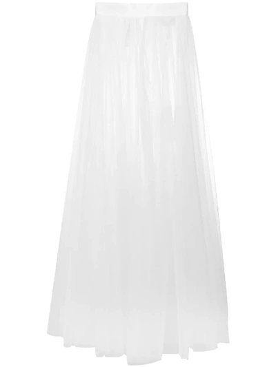 Loulou Sheer Tulle Maxi Skirt In White