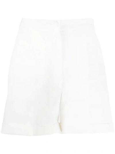 Loulou Tailored Mid-rise Shorts In White