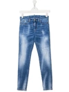 DSQUARED2 TEEN CONTRAST STITCH SKINNY JEANS