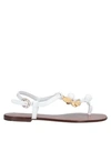 Dolce & Gabbana Coin Embellished Sandals In White