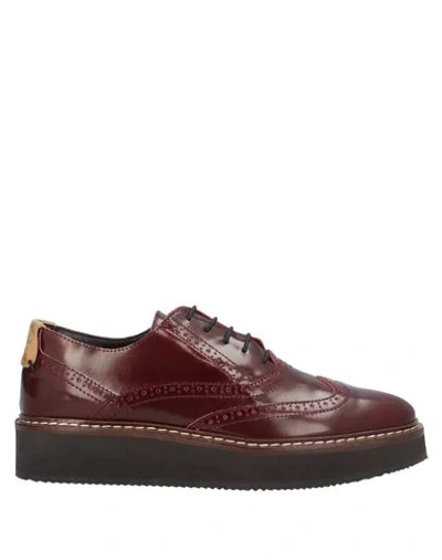 Alviero Martini 1a Classe Lace-up Shoes In Maroon