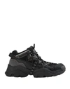 Kenzo Mesh-panel High-top Sneakers In Black