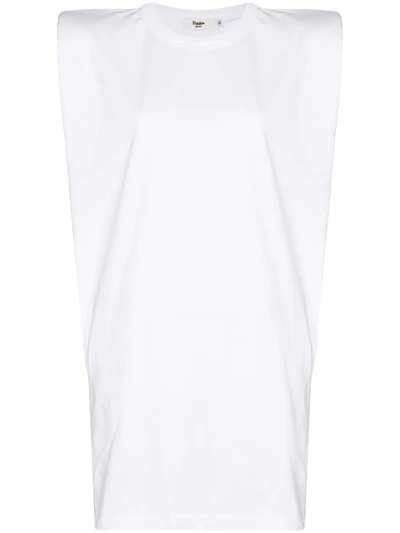 The Frankie Shop Women's Eva Padded-shoulder Cotton Muscle T-shirt In White